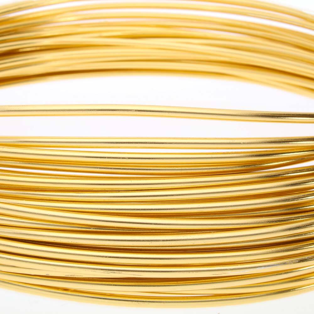 Aluminum Wire Light Gold 12 Gauge Round Wire - 39ft / 11.89m Spool -  DA2610-LG