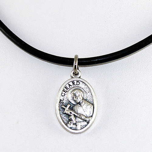 Saint Medal Necklace St Gerard 7 8 Inch Sterling Silver - L500gr