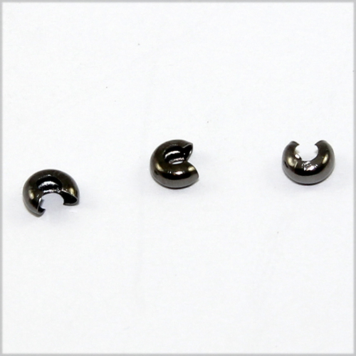 3mm Crimp Bead Covers, Gunmetal - Golden Age Beads