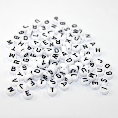 White Round Letter Beads, Hobby Lobby