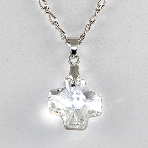 White gold, diamonds cross necklace GBX38854 | Giorgio Visconti