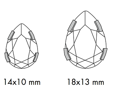 Swarovski 16 004 - Pear Sizes