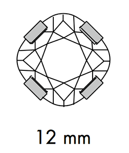 Swarovski 18 704 - Antique Square Sizes