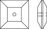 Swarovski Sew-On Crystal - 3400 Square Lochrose - Line Drawing