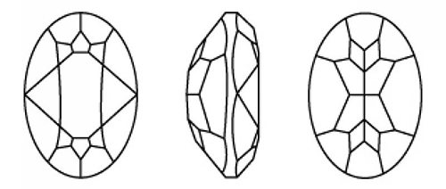 Swarovski 4120 - Oval Fancy Stone Line Drawing