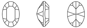 Swarovski 4128 - Xilion Oval Fancy Stone Line Drawing
