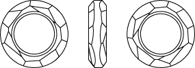 Swarovski Fancy Stone - 4139 - Round Crystal Ring Line Drawing