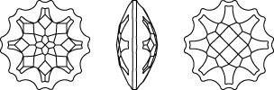 Swarovski 4195 - Jelly Fish Fancy Stone (Partly Frosted) Line Drawing