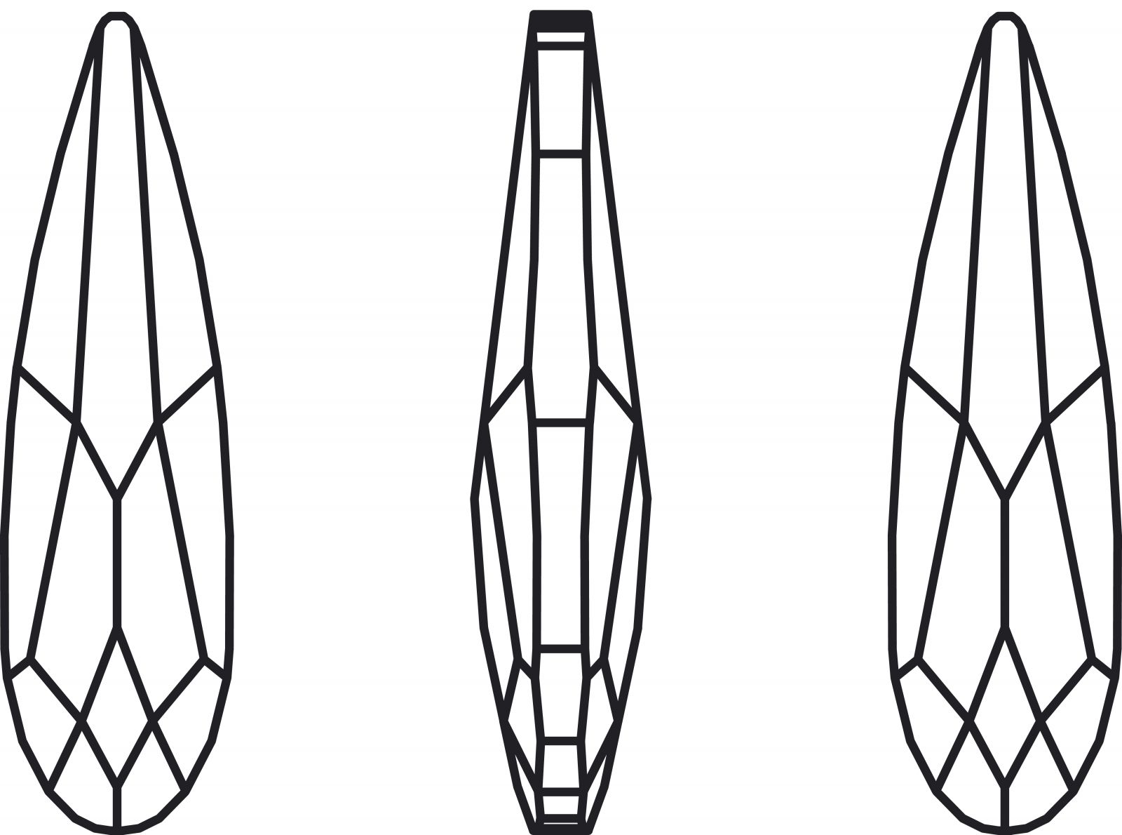 Swarovski 4331 - Raindrop Fancy Stone Line Drawing