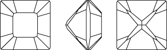 Swarovski 4428 - Xilion Square Fancy Stone Line Drawing