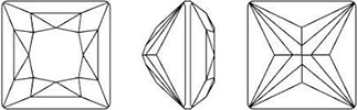 Swarovski 4447 - Princess Square Fancy Stone Line Drawing