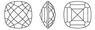 Swarovski 4461 - Classical Square Fancy Stone Line Drawing