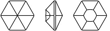 Swarovski 4681 - Vision Hexagon Fancy Stone Line Drawing