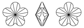 Swarovski 4744 - Rivoli Flower Fancy Stone Line Drawing