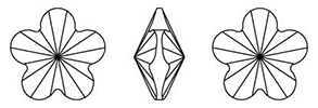 Swarovski 4744 - Rivoli Flower Fancy Stone Line Drawing