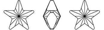 Swarovski 4745 - Rivoli Star Fancy Stone Line Drawing