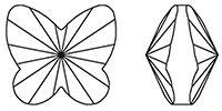 Swarovski 4748 - Rivoli Butterfly Fancy Stone Line Drawing