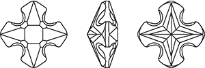 Swarovski 4784 - Greek Cross Fancy Stone Line Drawing