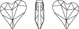 Swarovski 4809 - Sweet Heart Fancy Stone Line Drawing