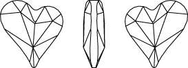 Swarovski 4810 - Sweet Heart Fancy Stone Mirrored Line Drawing