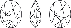 Swarovski 4921 - Kaputt Oval Fancy Stone Line Drawing