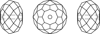 Swarovski 5040 Briolette Line Drawing