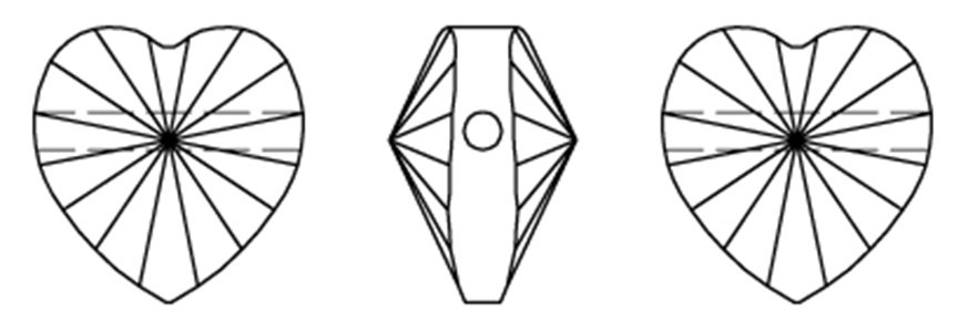 Swarovski 5742 Heart Line Drawing