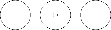 Swarovski 5811 Round (Large Hole) Line Drawing