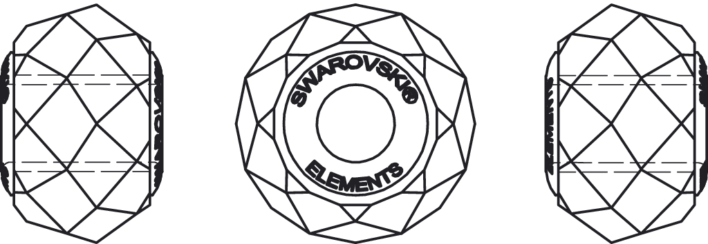 Swarovski BeCharmed & Pavé Beads - 5948 - 14mm BeCharmed Briolette Bead Line Drawing