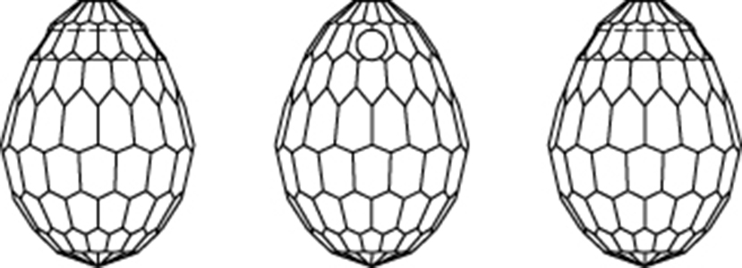 Swarovski Crystal Pendants - 6002 - Disco Drop Line Drawing