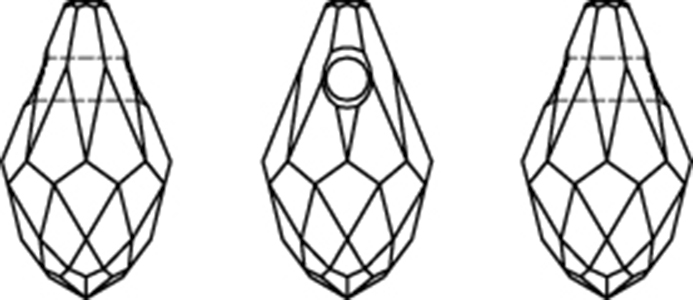 Swarovski Crystal Pendants - 6007 - Small Briolette Line Drawing