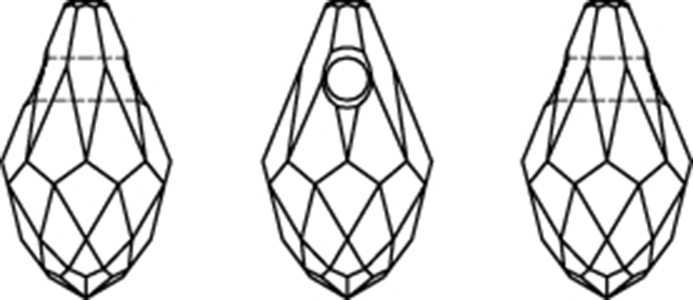 Swarovski Crystal Pendants - 6007 - Small Briolette Line Drawing
