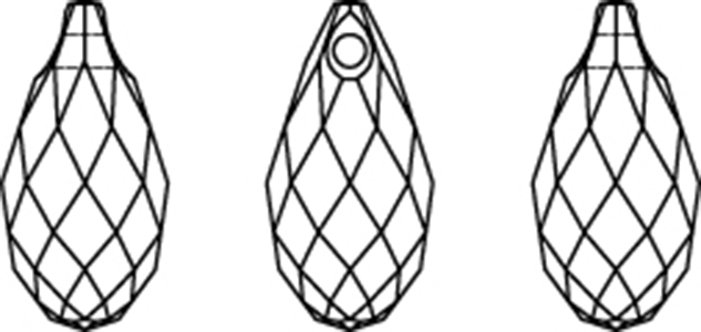 Swarovski Crystal Pendants - 6010 - Briolette Line Drawing