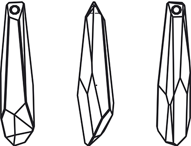 Swarovski Crystal Pendants - 6017/G - Crystalactite (Partly Frosted) - Designer Edition - Maison Martin Margiela Line Drawing