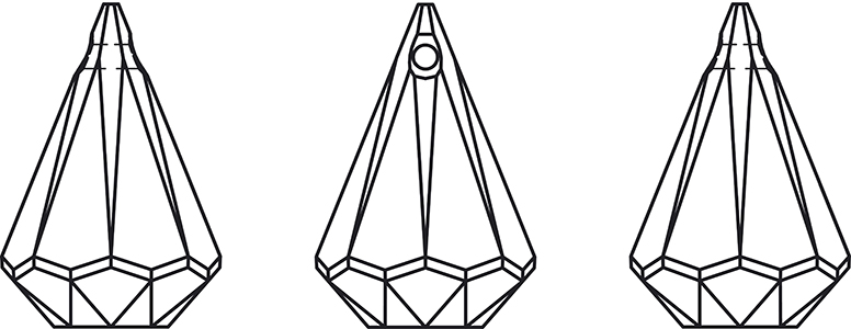 Swarovski Crystal Pendants - 6022 - Raindrop Line Drawing