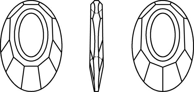 Swarovski Crystal Pendants - 6040 - Helios Line Drawing