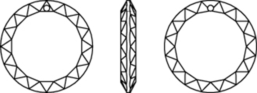 Swarovski Crystal Pendants - 6049 - Flat Disc Line Drawing