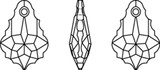 Swarovski Crystal Pendants - 6090 - Baroque Line Drawing