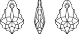 Swarovski Crystal Pendants - 6090 - Baroque Line Drawing
