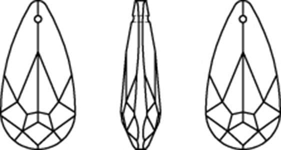Swarovski Crystal Pendants - 6100 - Teardrop Line Drawing