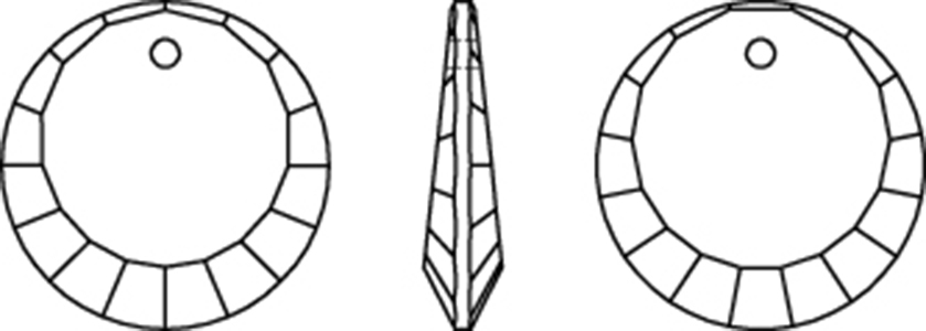 Swarovski Crystal Pendants - 6210 - Round Line Drawing