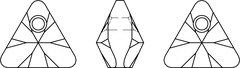 Swarovski Crystal Pendants - 6628 - Triangle Pendant Line Drawing