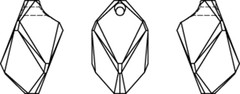 Swarovski Crystal Pendants - 6650 - Cubist Line Drawing