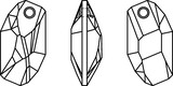 Swarovski Crystal Pendants - 6673 - Meteor Line Drawing