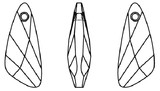 Swarovski Crystal Pendants - 6690 - Wing Line Drawing
