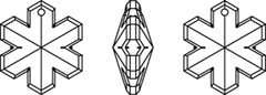 Swarovski Crystal Pendants - 6704 - Snowflake Line Drawing