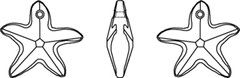 Swarovski Crystal Pendants - 6721 - Starfish Line Drawing