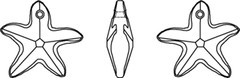 Swarovski Crystal Pendants - 6721 - Starfish Line Drawing