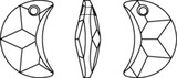 Swarovski Crystal Pendants - 6722 - Moon Line Drawing