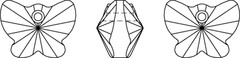Swarovski Crystal Pendants - 6754 - Butterfly Line Drawing